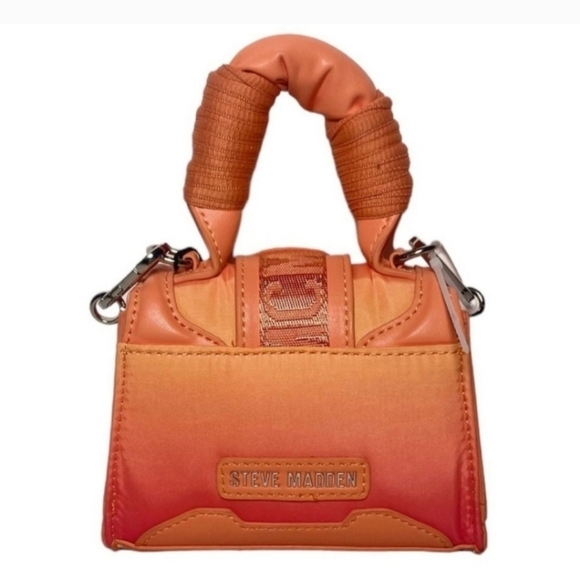 🔹️ Steve Madden🔹️ Micro Flap-Top Handle Bag, Orange, Detachable Chain - Picture 2 of 6